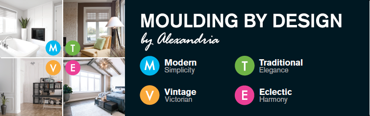 Alexandria's Moulding By Design collection featuring modern, traditional, vintage and eclectic mouldings.