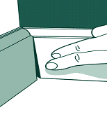 Image de couleur verte illustrant la pose de moulure