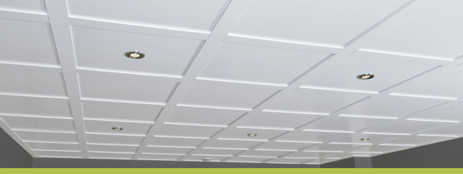 A Embassy Ceilings's suspended ceiling system installed with pot lights.