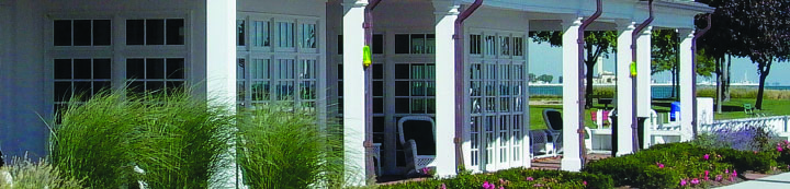 White Permalite Square Columns on the front of home porch